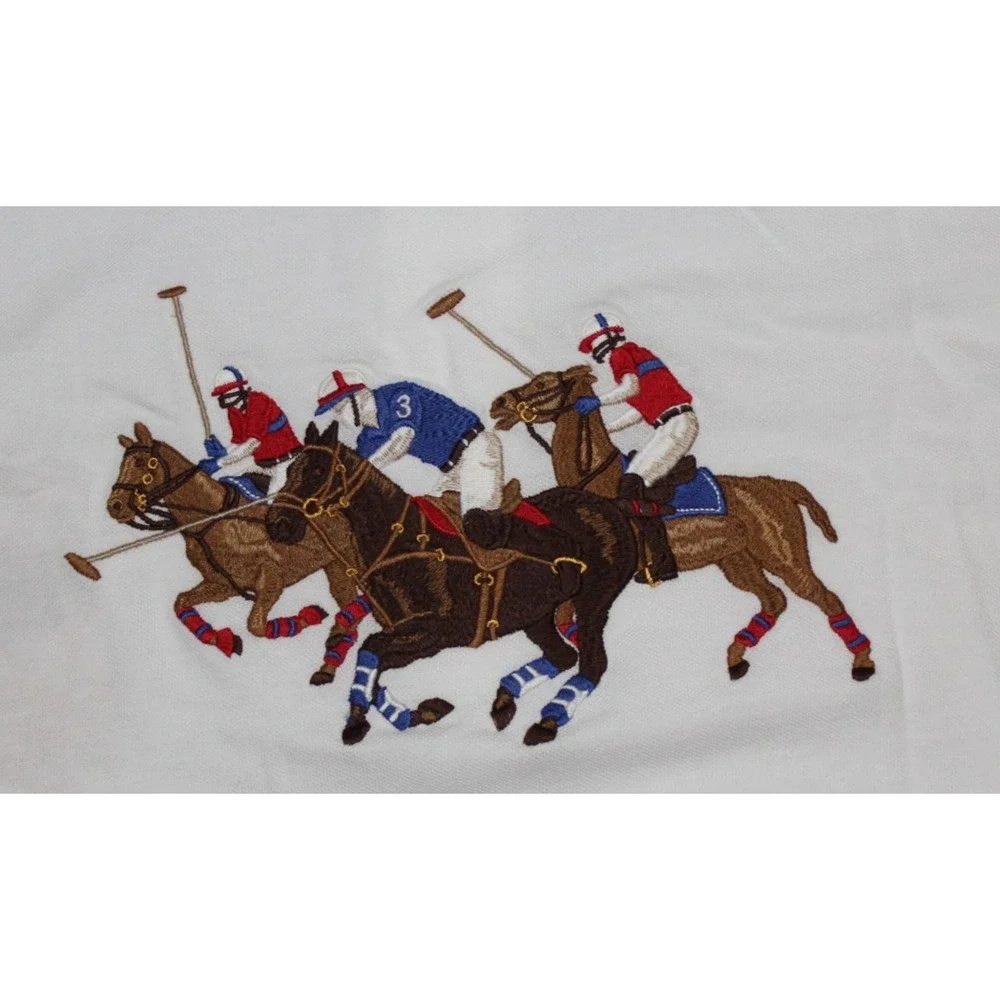 Polo Ralph Lauren Men's Big & Tall Mesh Polo Shirt Crest Triple Pony White‎ 2XLT
